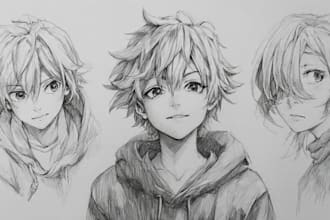 draw anime sketch colored