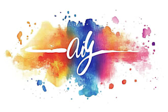 create a watercolor logo design