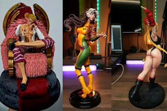 3d print and paint anime figure model action figure  stl statues resin printing