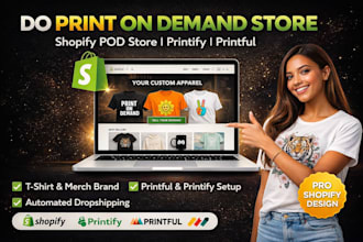 do print on demand store, shopify pod store, printify, printful, shopify store