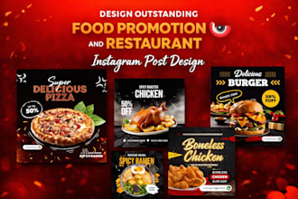 design outstanding food promotion and restaurant instagram post design