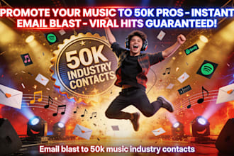 boost promote music to 50k industry contacts email marketing music promotion