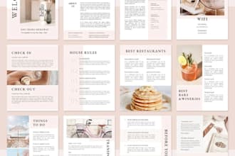 design a custom airbnb welcome guidebook PDF for your guests