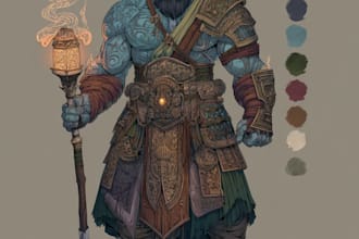 draw your dnd rpg character or party illustration art