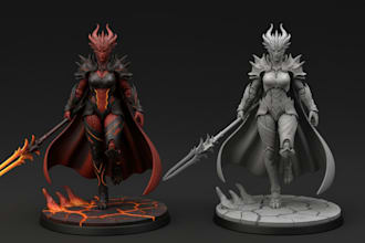 3d print and paint detailed action figure anime  miniature and resin 3d model