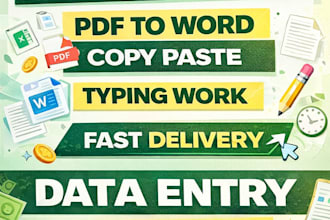 do fast data entry, typing, copy paste and pdf to word