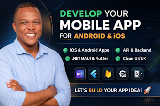 create mobile app development android app ios app creation net maui, flutter