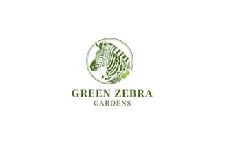 design looking fun funky green zebra gardens logo