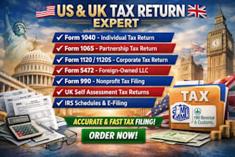 prepare and efile US tax return 1040 1065 1120 and irs forms