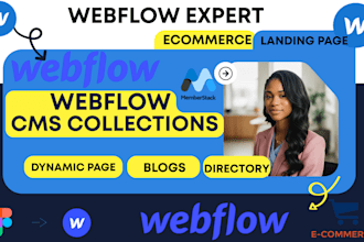 build webflow cms collections, dynamic pages, blog, business directory website