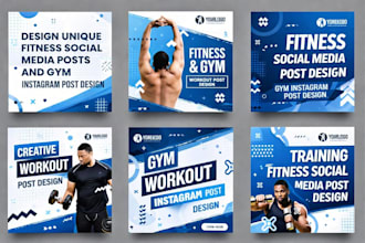 design unique fitness social media posts and gym instagram post design