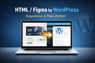 convert HTML or figma design to wordpress