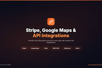 integrate stripe payments, google maps, and third party apis