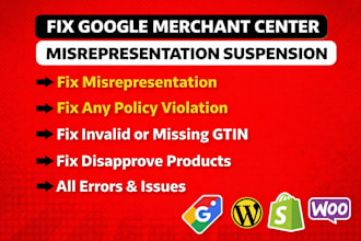 fix google merchant center misrepresentation suspension for shopify store ads