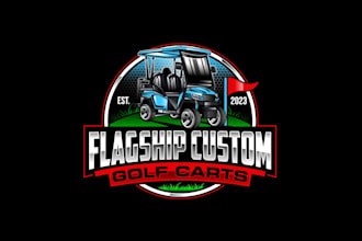 create attractive and imagination golf cart logo design