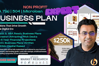 prepare sba business plan for loan, bank,grants or investor approval financial
