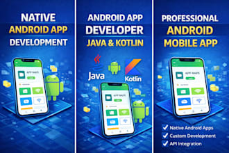 develop native android app using java or kotlin