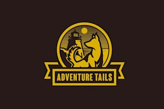 design adventure tails dog training and walking logo
