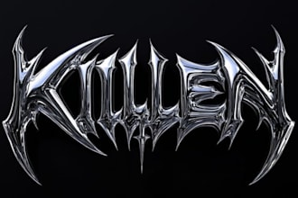 design a custom silver metal logo for streetwear and apparel