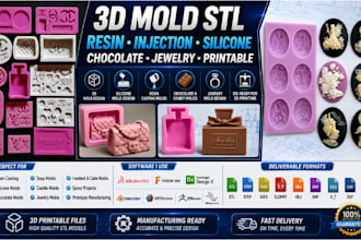 design custom 3d mold stl resin injection silicone chocolate jewelry printable