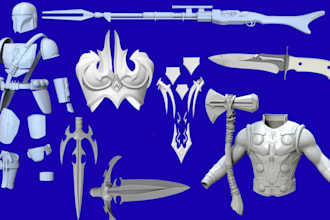 sculpt 3d armor 3d cosplay armor mask wearable props 3d weapon for 3d printing