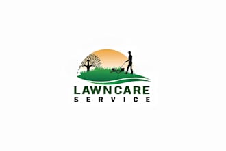 do landscape junk removal lawn care mowing agriculture logo design