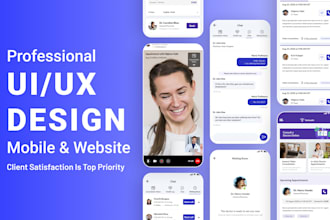 do ui ux mobile app design, figma app design, and prototype