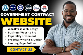 design winning government contract website, bids proposal, capability statement