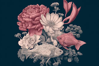 design hand drawn botanical art for prints