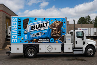 do food trailer wrap, protein bar, chocolate wrap, van, food truck, cookies box
