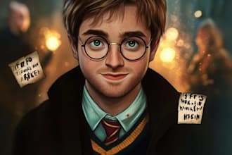 draw you a beautiful harry potter disney portrait