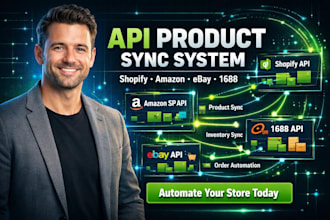 integrate shopify amazon ebay 1688 API product sync system