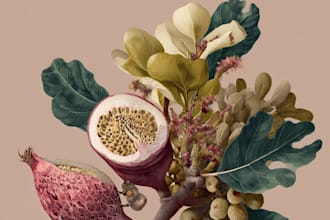 illustrate flowers, leaves, and plants in professional style