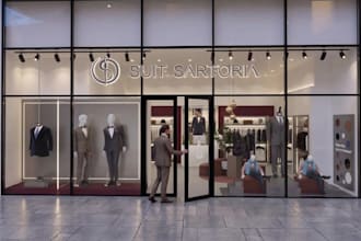 redesign luxury clothing store interior, fashion boutique,store layout,3d render