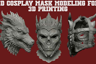 sculpt 3d cosplay armor 3d helmet 3d mask 3d armor model design for 3d printing