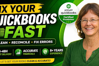 fix messy quickbooks, cleanup and reconcile accounts fast