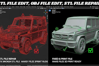 stl file repair fix broken file edit custom modification 3d scan cleanup print