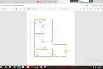 design 2d autocad floor plan with electrical wiring