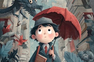 illustrate children book with colorful and whimsical art