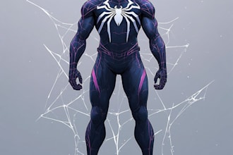 make your spider verse superhero portrait or spidersona art