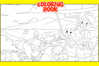 draw bold and easy coloring book pages for kids and adults