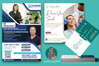 design dentist logo business card flyer poster letterhead for dental clinic