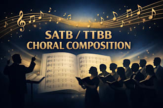 compose custom satb or ttbb choral music with vocal harmony