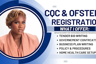 handle home healthcare cqc registration, sop, business plan, policy manuals