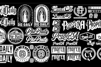 create gothic tattoo, streetwear and clothing brand logo