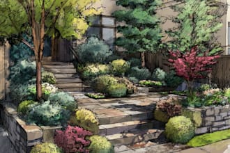 a landscape backyard design as a landscape architect