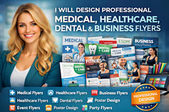 design professional medical flyer, healthcare medical dental and business flyer