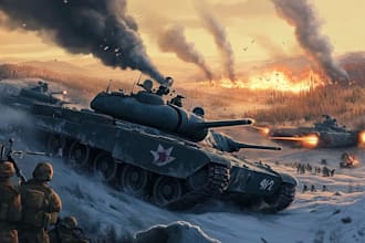 create realistic military, war, or sci fi illustrations