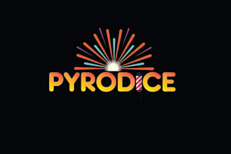 create a creative modern fireworks logo design