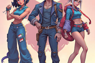 design stylized character concept art and illustration